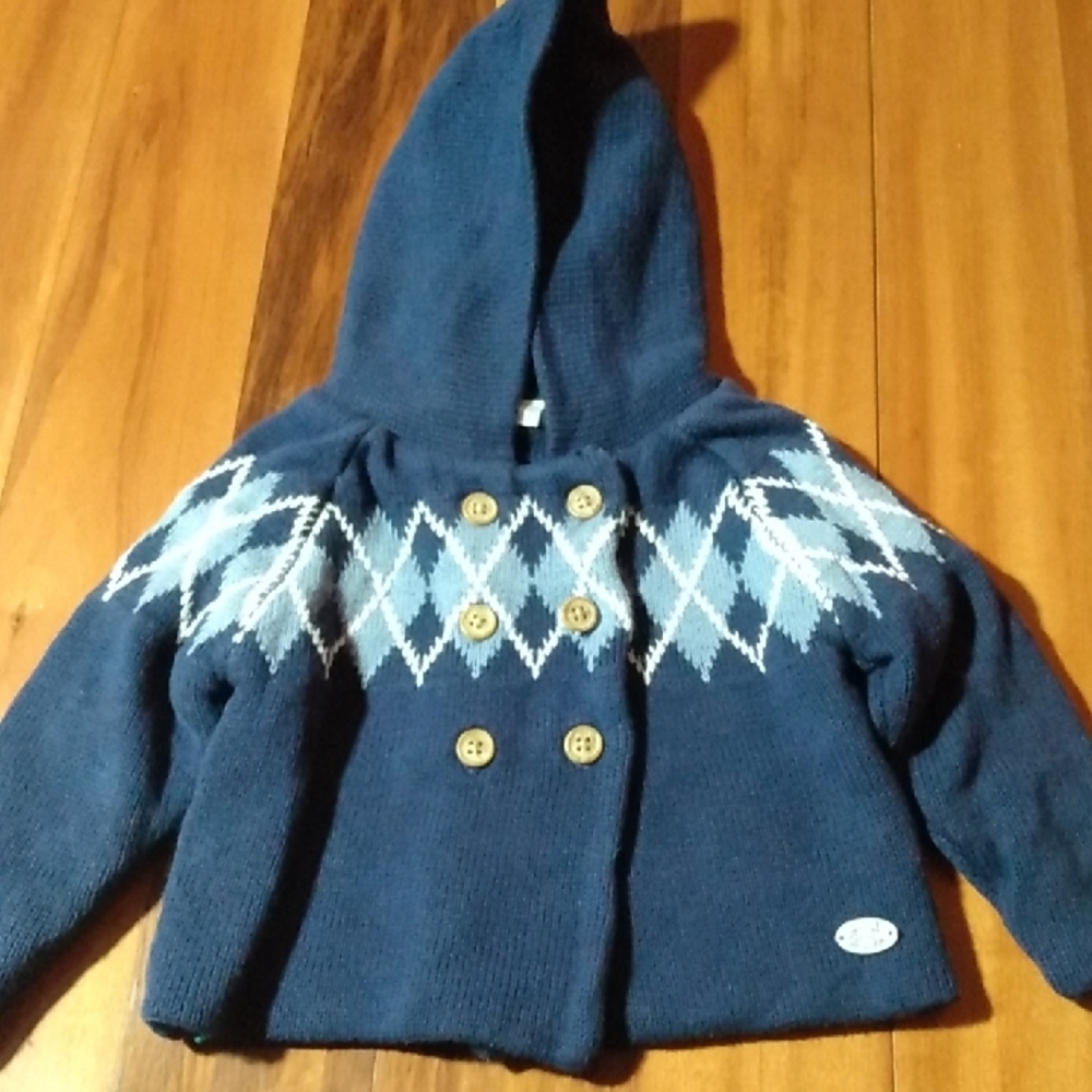 Rock a Bye Baby Boutique 3-6 Months Double-Buttoned Hooded Cardigan Sweater